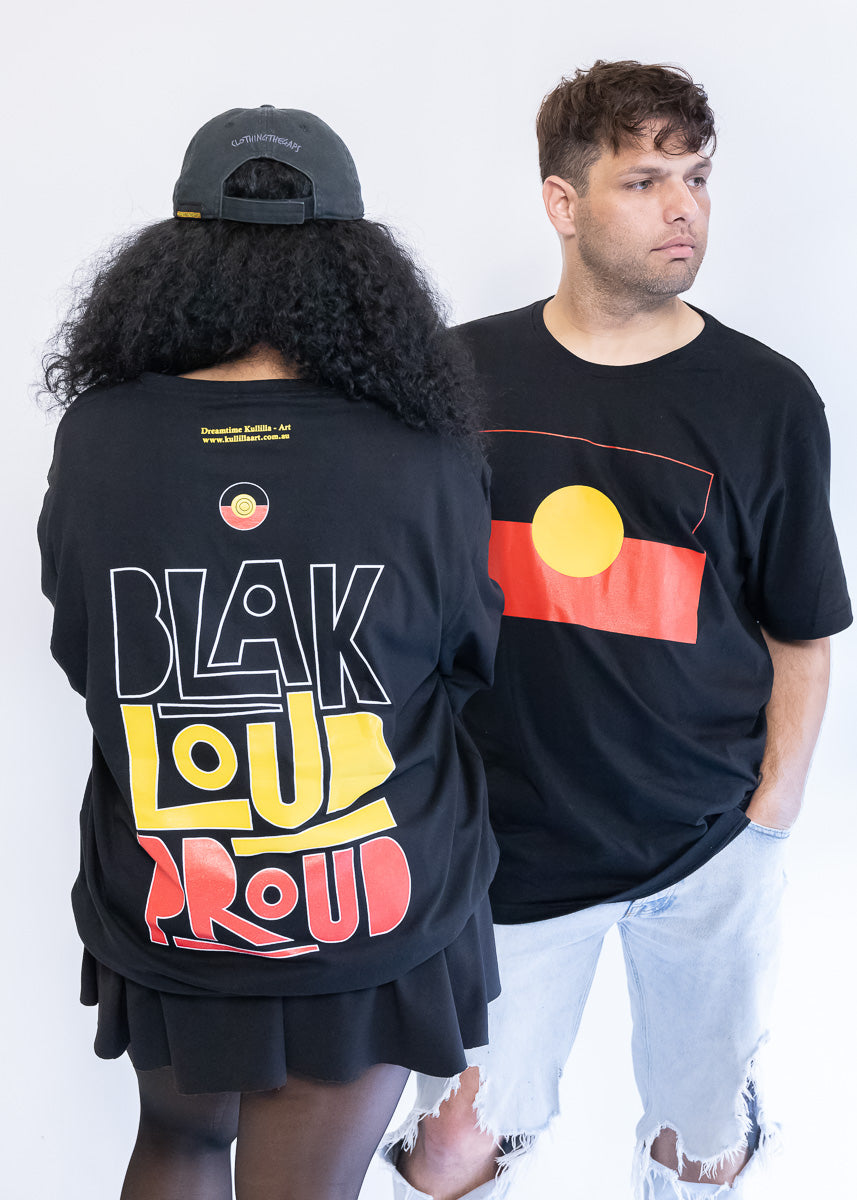 Blak Loud and Proud Clothing The Gaps NAIDOC 2024 Aboriginal Flag Tee