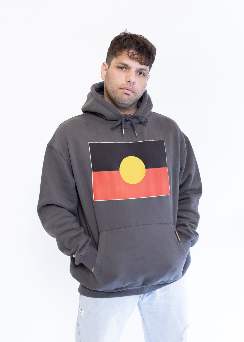 Aboriginal Flag Hoodie Blak Loud Proud NAIDOC Clothing The Gaps Aboriginal Business