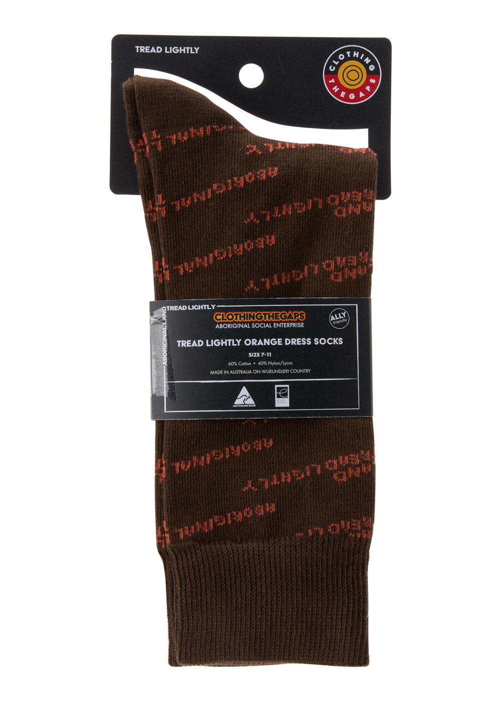 Orange Tread Lightly Dress Socks