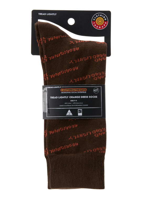 Orange Tread Lightly Dress Socks