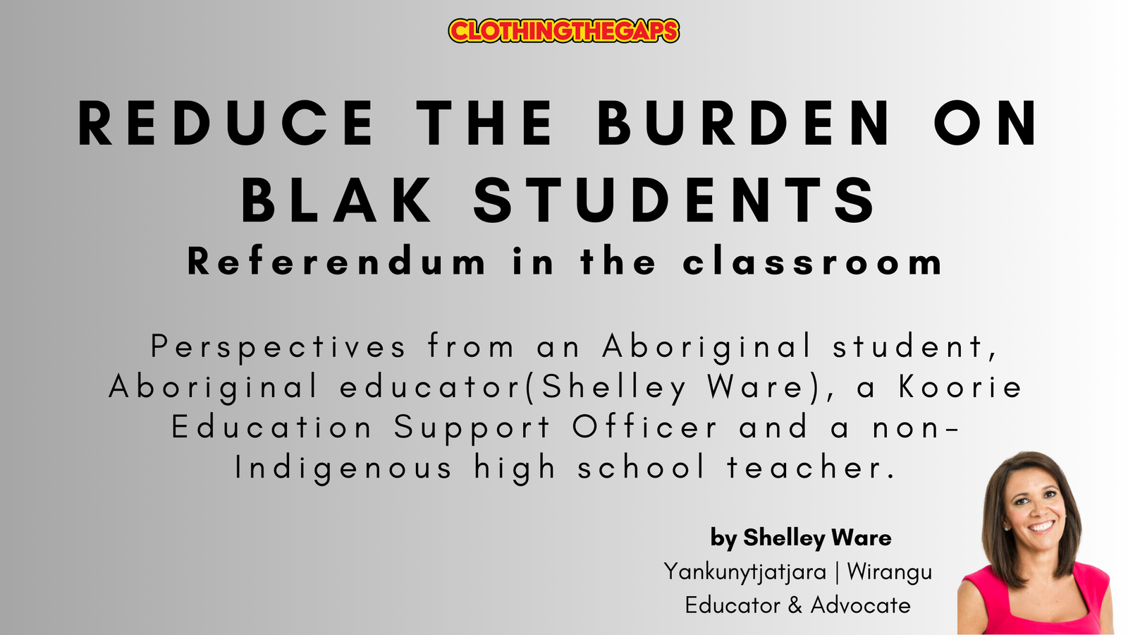 The Burden on Blak students - talking about the Referendum in the Classroom