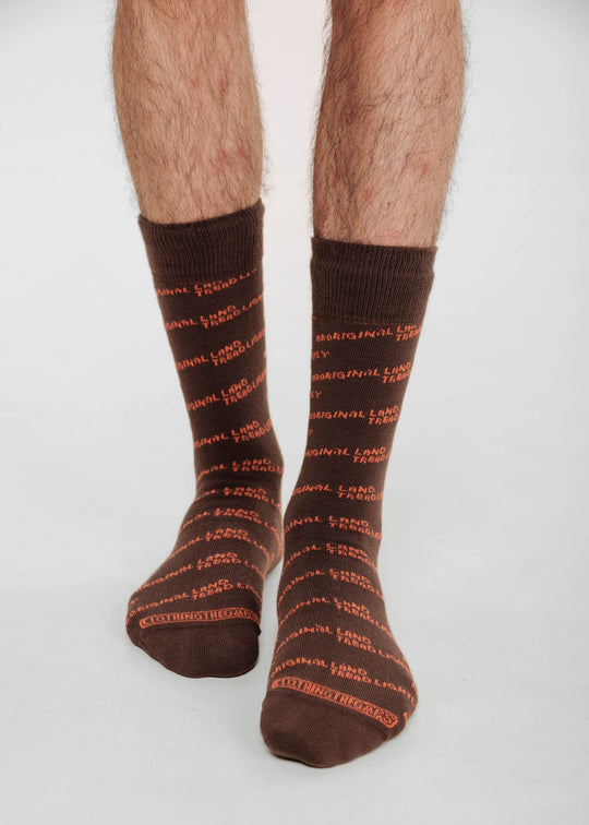 Orange Tread Lightly Dress Socks