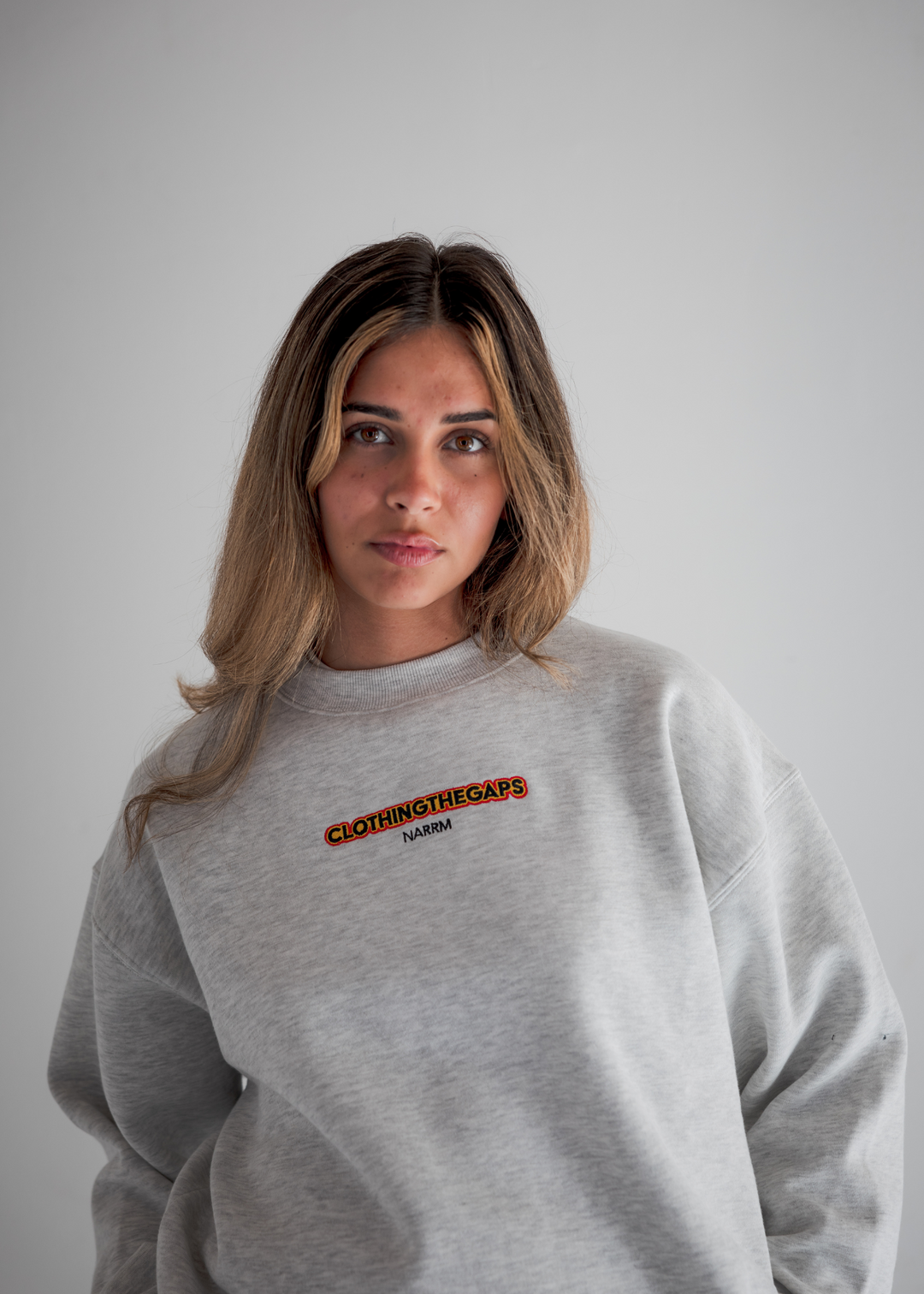 Grey crew jumper online