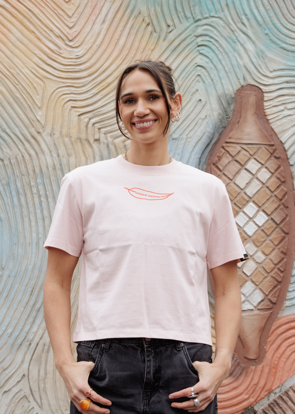 Honour Country Boxy Pink Tee