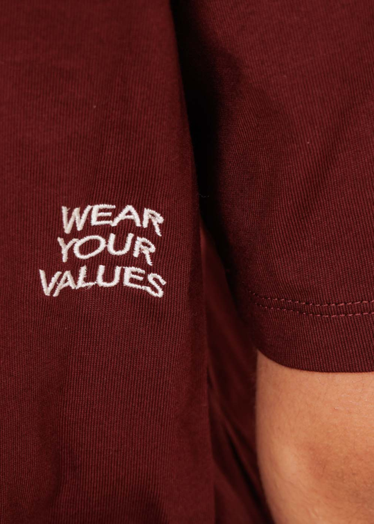 No Pride In Genocide Tee - Burgundy