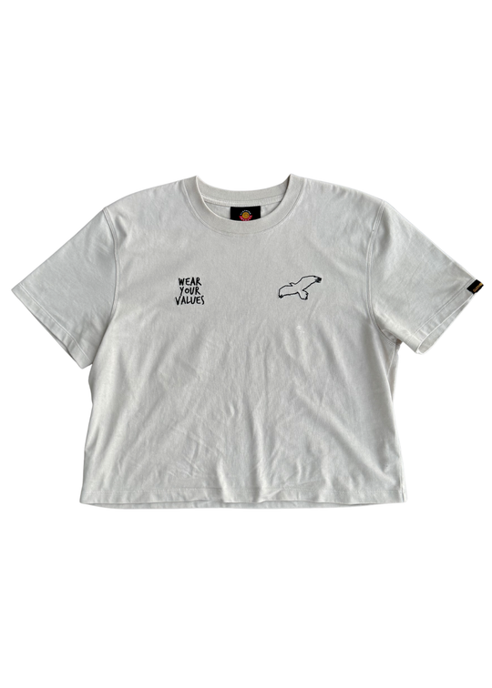 Bunjil Icon Boxy Crop Tee - Grey