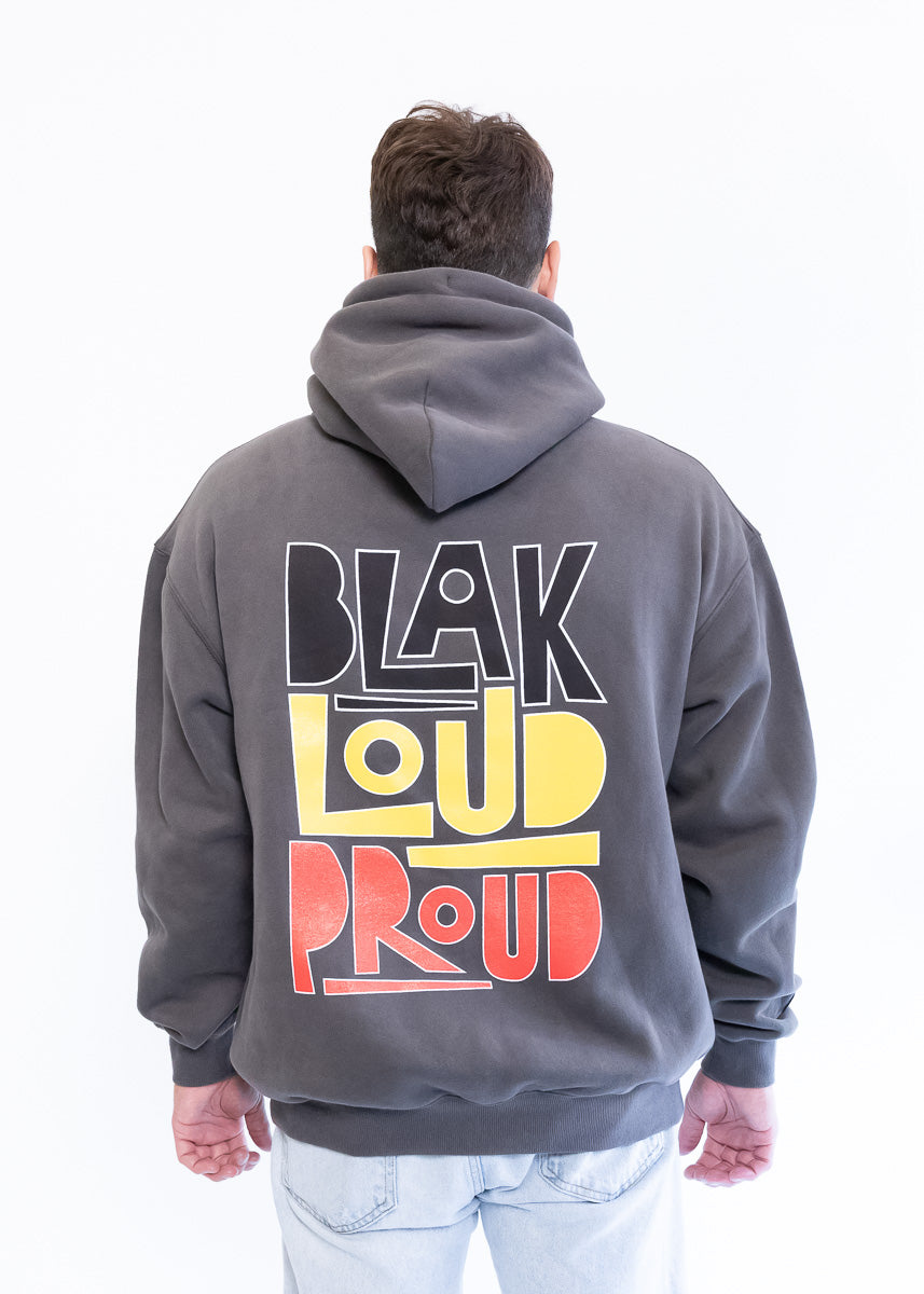 Aboriginal Flag Hoodie Blak Loud Proud NAIDOC 2024 Clothing The Gaps Aboriginal Business