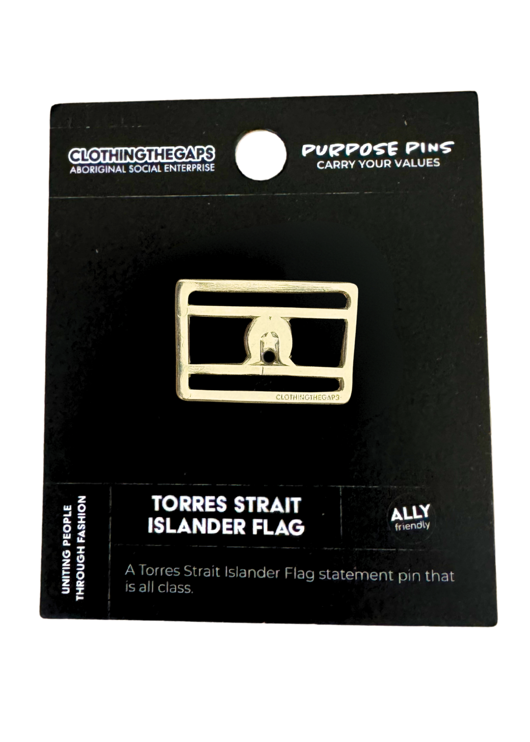 Torres Strait Islander Flag Pin - Gold