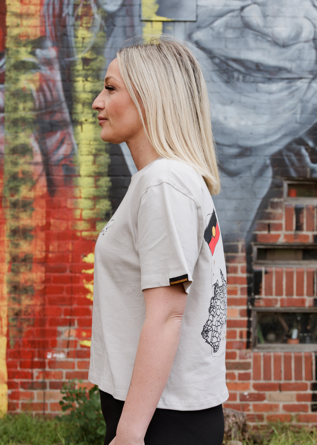 Bunjil Icon Boxy Crop Tee - Grey