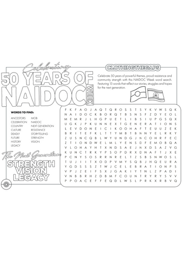 NAIDOC 'Strength, Vision, Legacy'  DIGITAL DOWNLOAD - Word Search