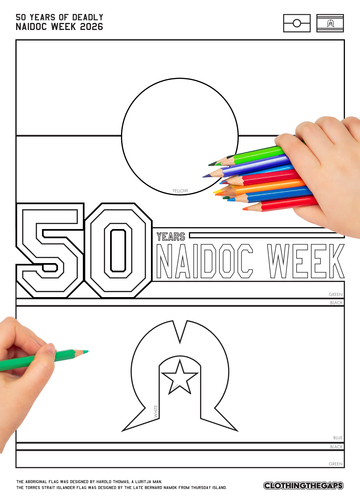 NAIDOC 50 Years Of Deadly DIGITAL DOWNLOAD - Colour In Sheet