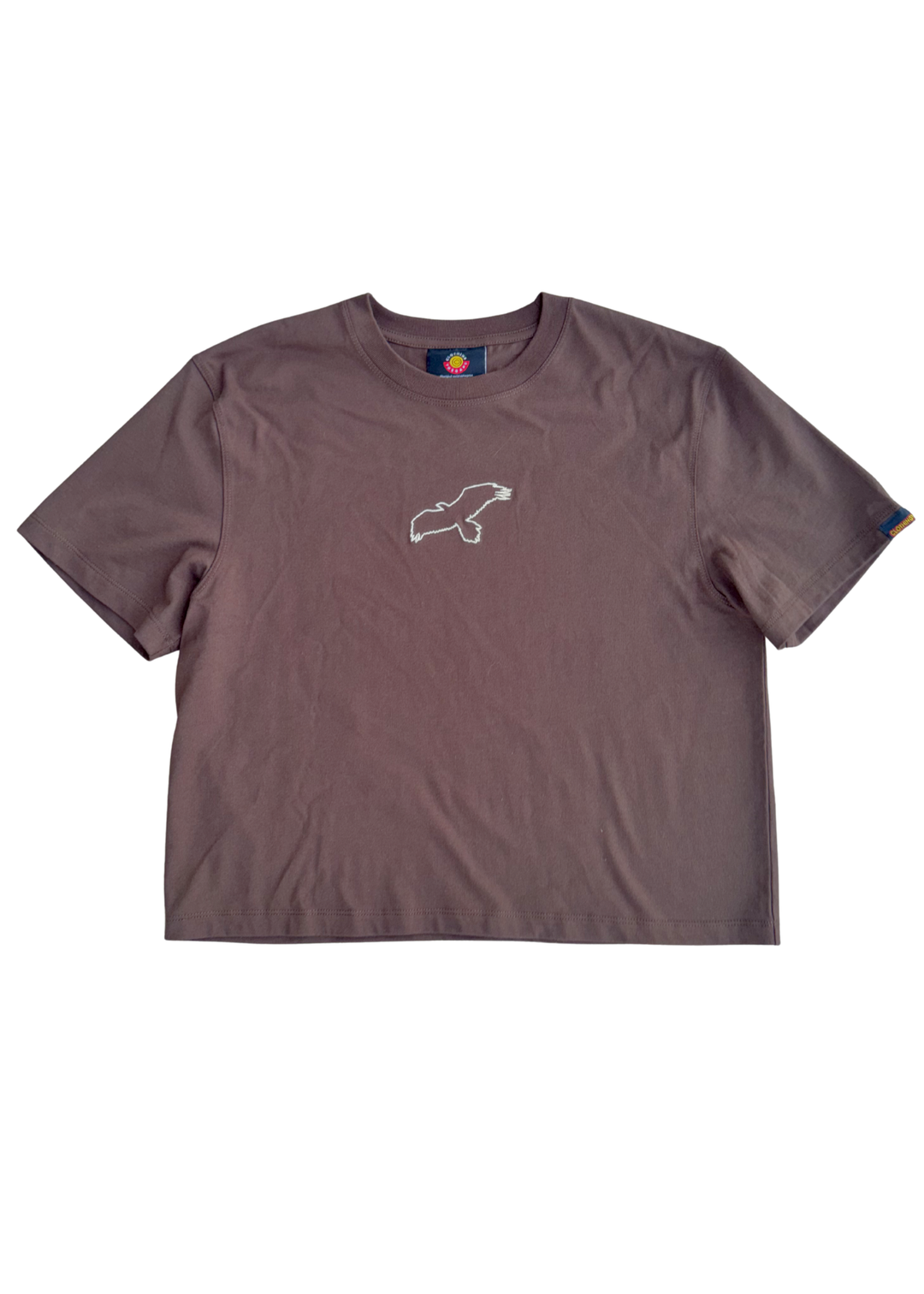 Bunjil Boxy Crop Tee - Brown