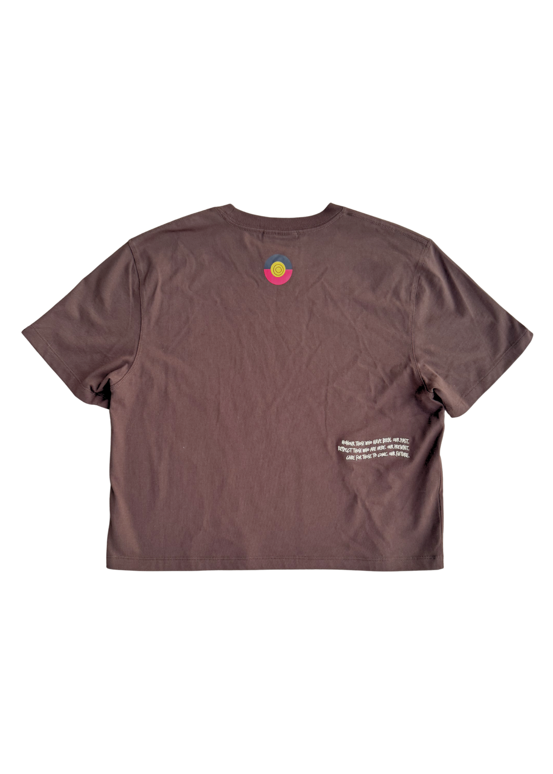Bunjil Boxy Crop Tee - Brown