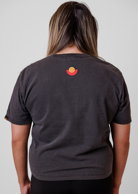 Not A Date To Celebrate Boxy Crop Tee - Vintage Black