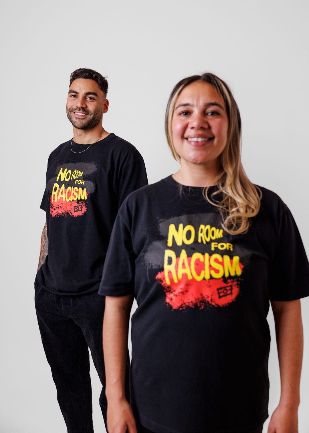 No Room For Racism Tee - Faded Black