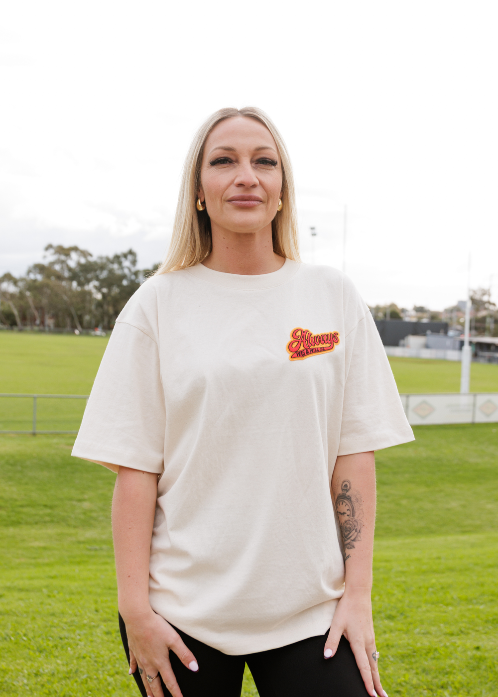 Always Legacy tee in sand with retro Always Was Always Will Be print. Clothing The Gaps.