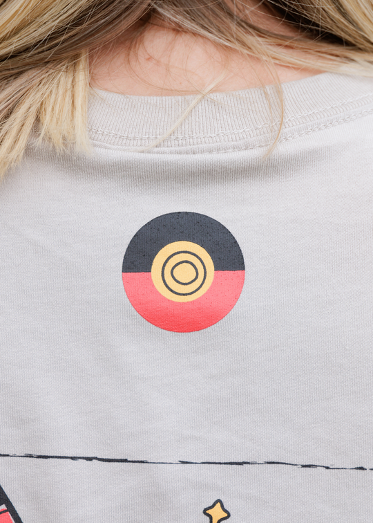 Bunjil Icon Boxy Crop Tee - Grey