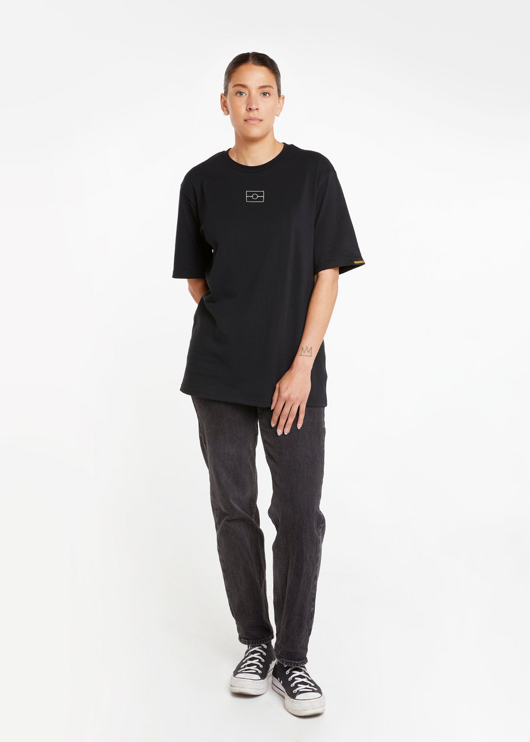 Aboriginal Tee— Black Aboriginal Flag Tee Values Embroidery Tee — Clothing The Gaps 