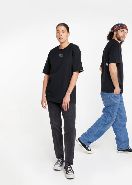 Aboriginal Tee— Black Aboriginal Flag Tee Values Embroidery Tee — Clothing The Gaps 