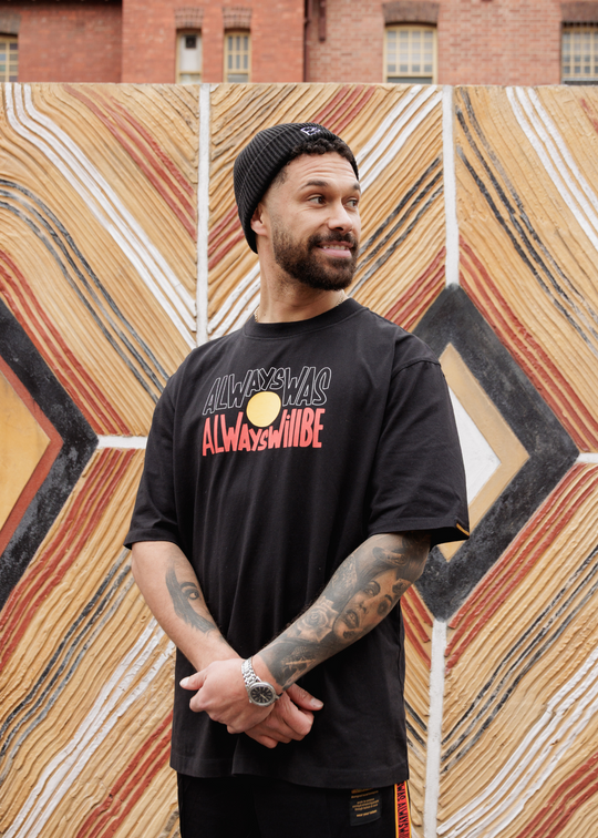 Aboriginal tee Black  Always Was Always Will Be Clothing The Gaps