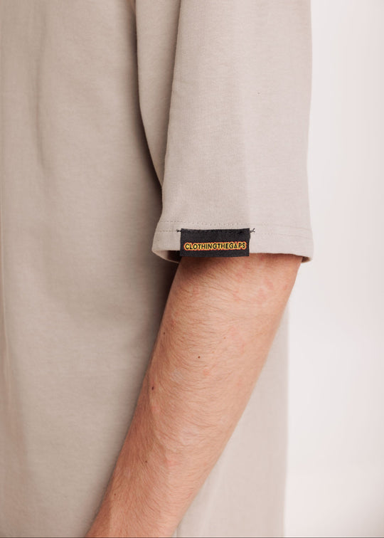 Clothing The Gaps Bunjil Dreaming Grey Tee — Red Embroidered Bunjil Past Present Future Kulin Nation First Nations Social Enterprise Narrm
