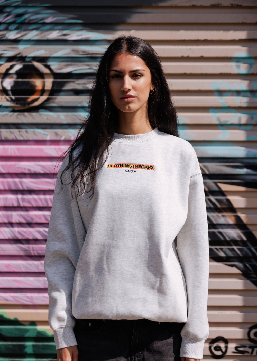 Clothing The Gaps Classic Grey OG Crew — Minimalist Narrm Embroidery Everyday Essential First Nations Melbourne
