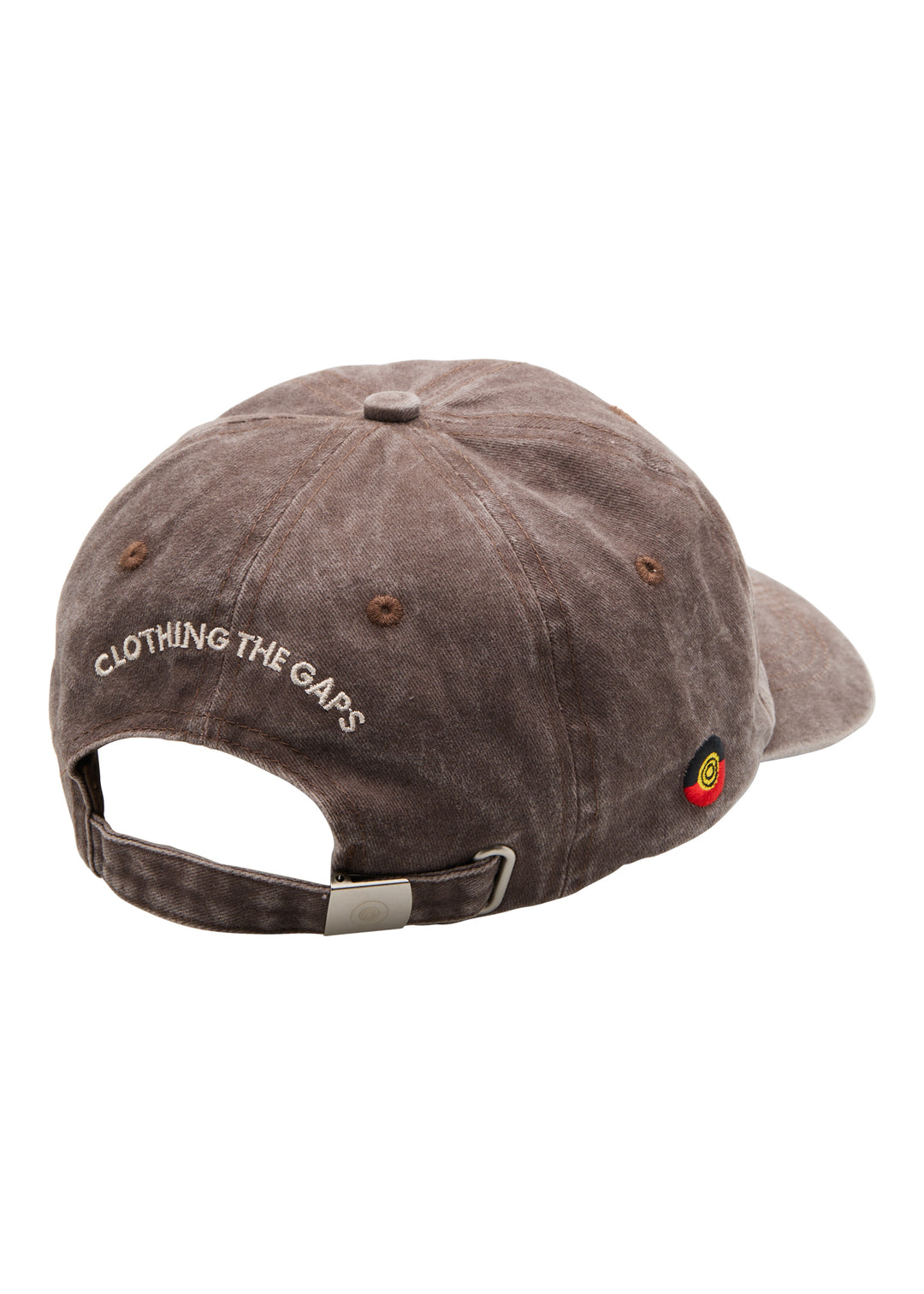 Clothing The Gaps Faded Brown Honour Country Cap — Cream Thread Honour Country Embroidery CTG Circle Logo Aboriginal Business Narrm
