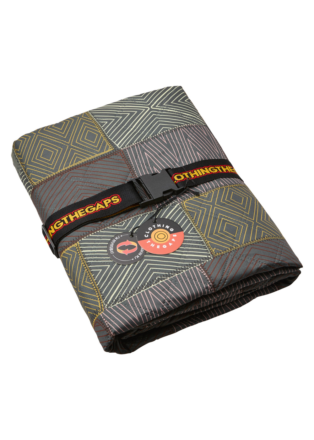 Clothing The Gaps Gathering Picnic Rug Reversible — Possum Skin Cloak and AIATSIS Language Map Design Aboriginal Owned