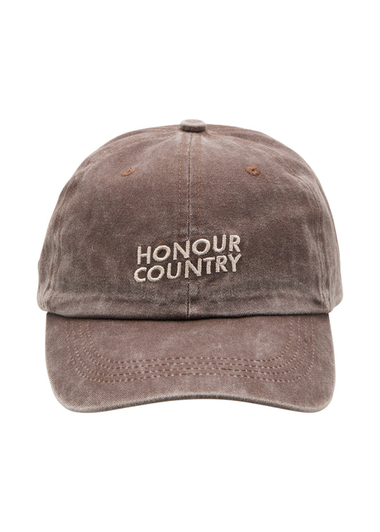 Clothing The Gaps Honour Country Cap Faded Brown — Cream Embroidery Adjustable Metal Clasp CTG Circle Logo First Nations Social Enterprise