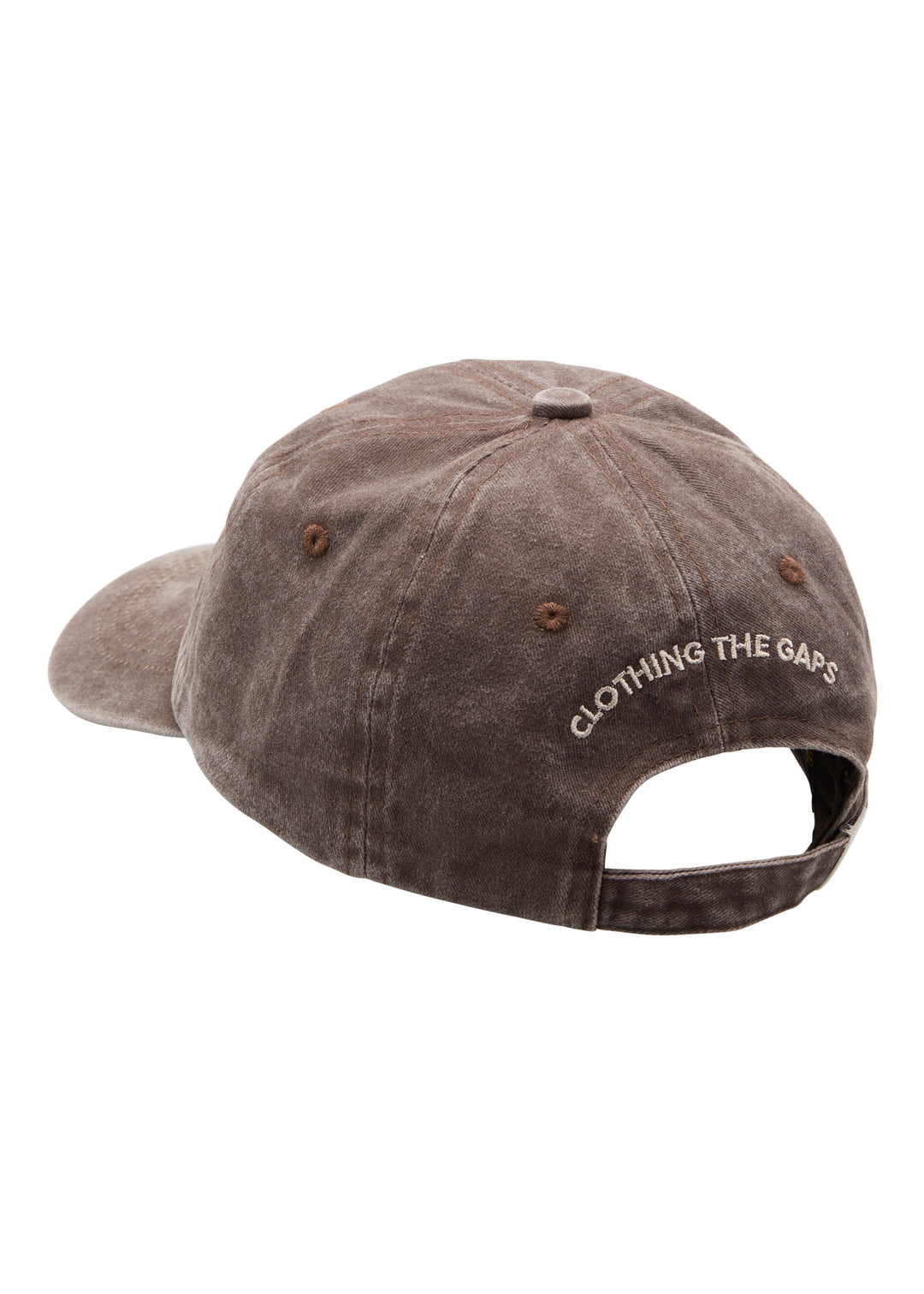 Clothing The Gaps Honour Country Cap Faded Brown — Soft Cream Embroidery CTG Circle Logo Metal Clasp First Nations Social Enterprise Narrm