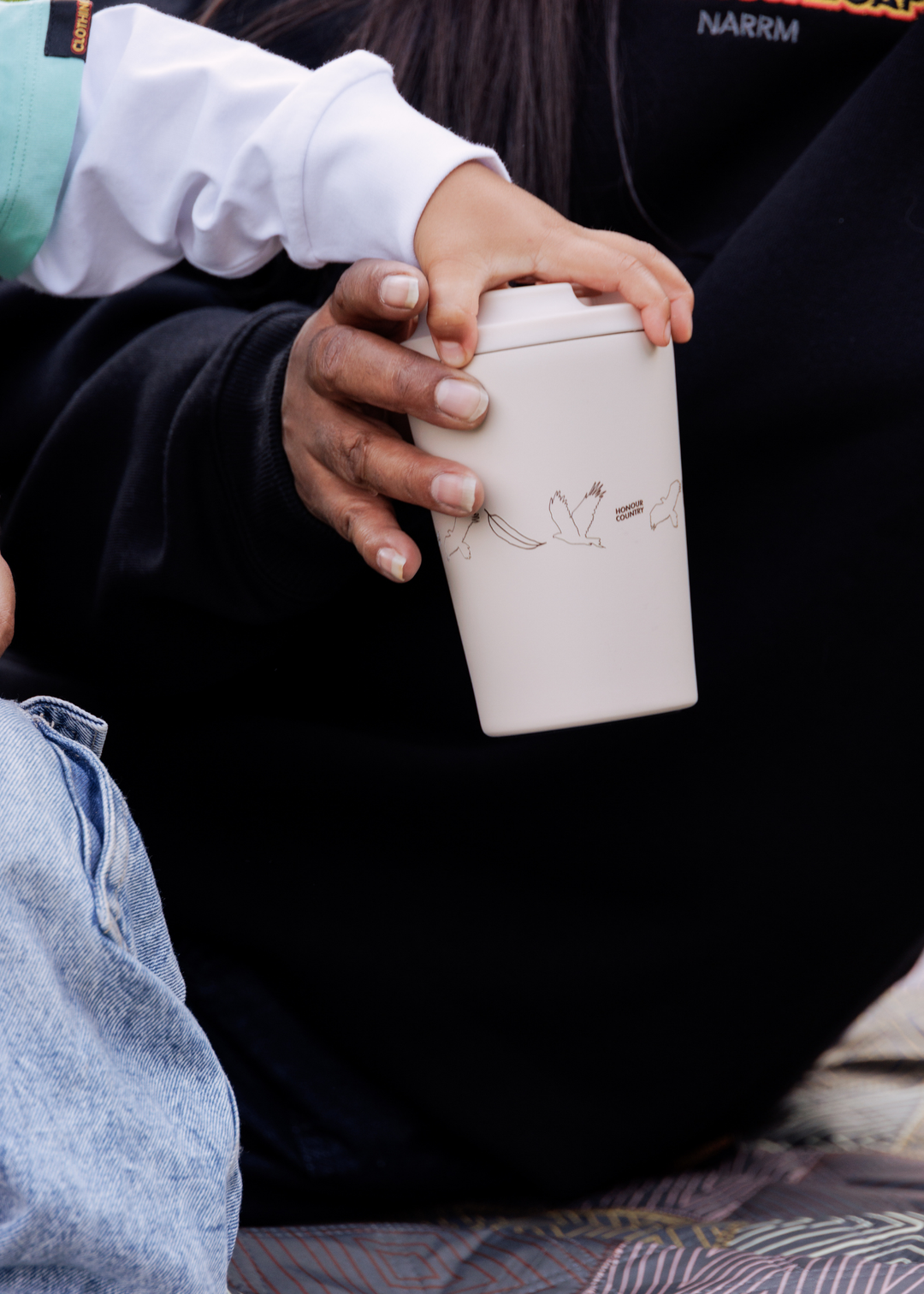 Clothing The Gaps Honour Country Reusable Cup — Cream BPA Free Double Walled Bunjil Kulin Nation Aboriginal Business Melbourne
