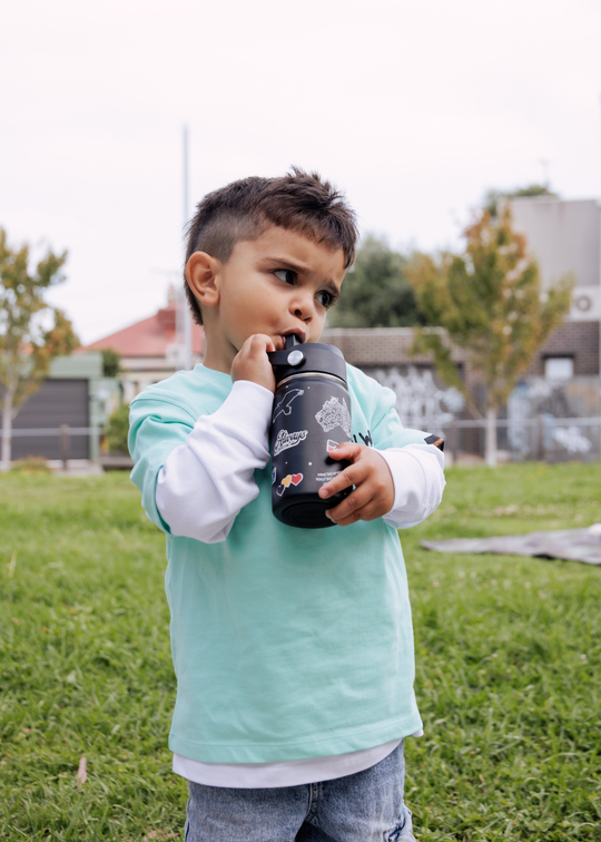 Clothing The Gaps Icon Water Bottle 340ml — Ally Friendly BPA Free Bunjil Aboriginal Flag Decolonised Map First Nations Melbourne