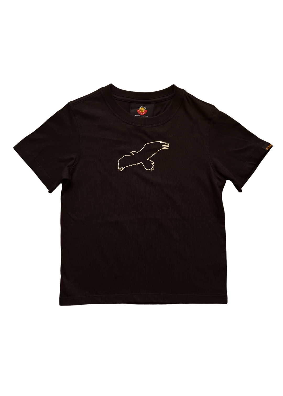 Clothing The Gaps Kids Bunjil Icon Tee Black — Bunjil Kulin Nation Aboriginal Flag Decolonised Map Wear Your Values Aboriginal Owned Melbourne
