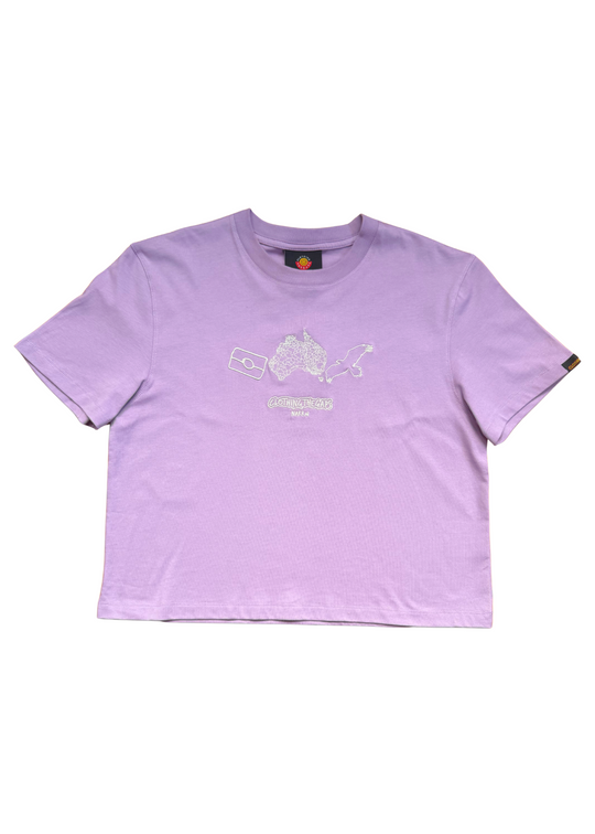 Clothing The Gaps Lilac Icon Tee — Narrm Bunjil Wedge Tailed Eagle Aboriginal Flag Decolonised Map Kulin Nation First Nations Social Enterprise 2