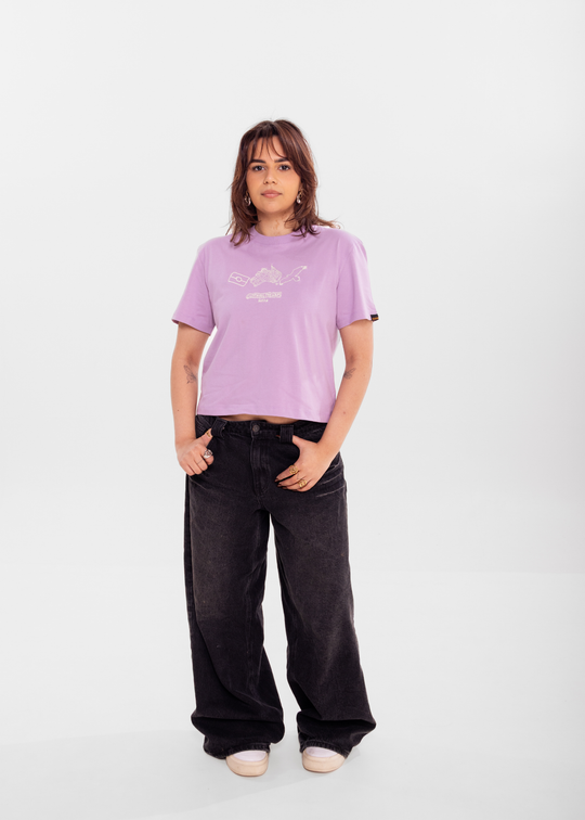 Clothing The Gaps Lilac Icon Tee — Narrm Embroidery Bunjil Aboriginal Flag Decolonised Map Kulin Nation Aboriginal Business Melbourne