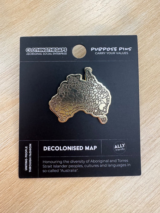 Decolonised Map Pin - Black