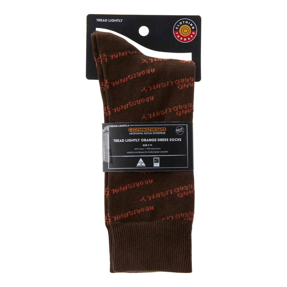Orange Tread Lightly Dress Socks