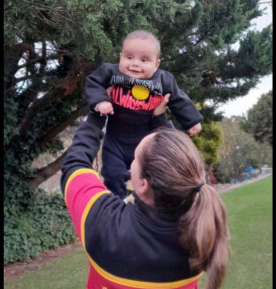 Clothing The Gaps. Black kids crew neck jumper with Black, yellow and red 'always was always will be' text screen printed in centre.