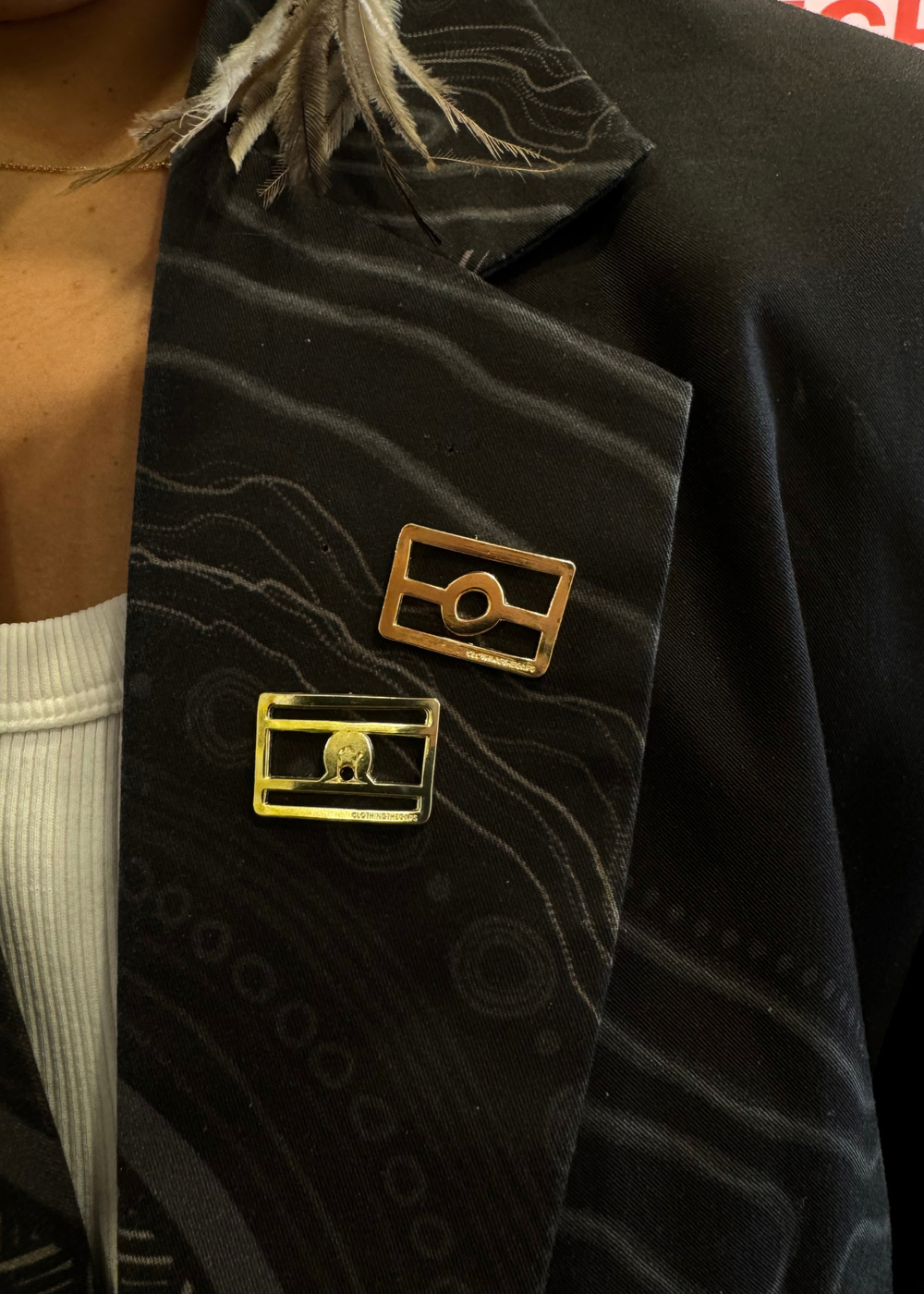 Torres Strait Islander Flag Pin - Gold