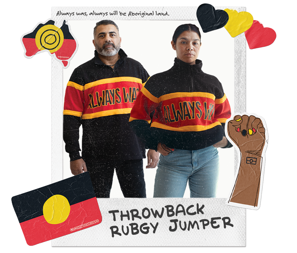 Aboriginal Jumper — Always Was Always Will Be Power Rugby Jumper — Clothing The Gaps Australian Made