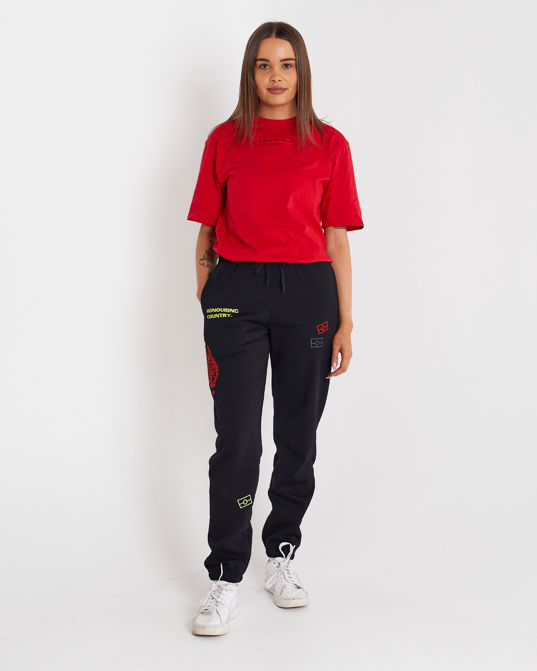 Knee cut track pants top